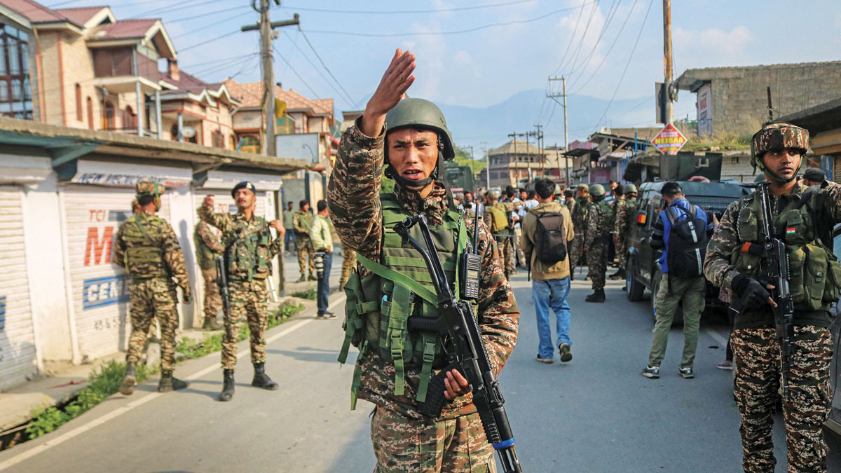 Security forces in Pulwama, Jammu & Kashmir, May 7, 2025