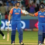 Shivam Dube and Suryakumar Yadav after India's victory against Pakistan, Dubai, September 14, 2025