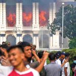 Protesters outside Singha Durbar, Kathmandu, September 9, 2025