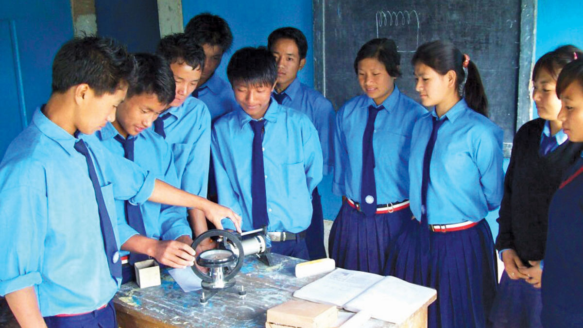Students at the Vanvasi Kalyan Ashram school in Haflong, Assam